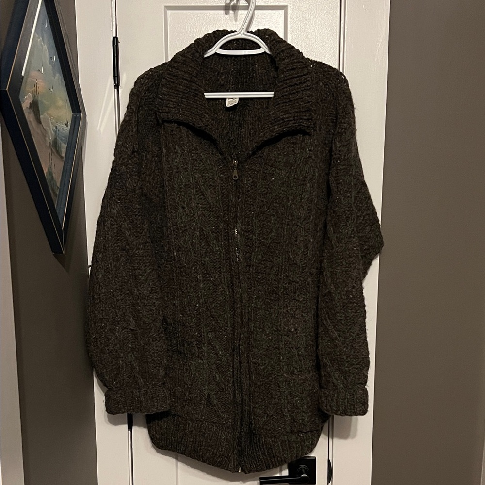 Cozy Brown Zip-Up Sweater